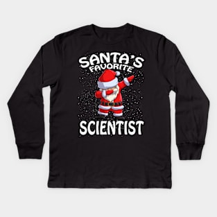 Santas Favorite Scientist Christmas Kids Long Sleeve T-Shirt